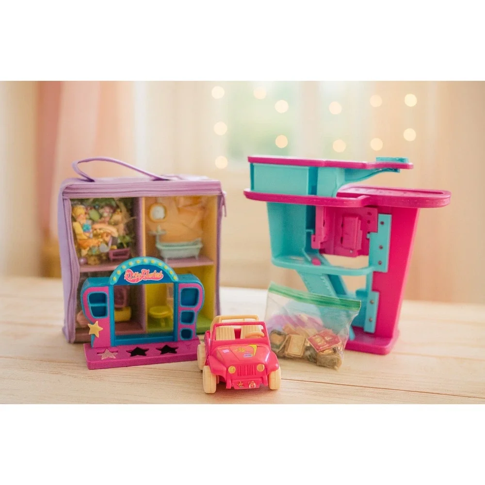 Polly Pocket Lot Playset Carry Case‎ Figures Car Accessories Vintage Toy Bundle